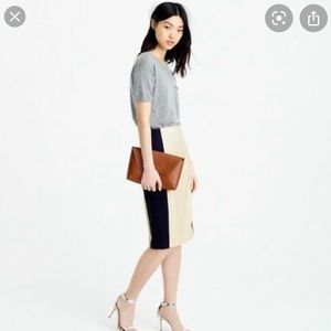 NWT jcrew wool color block pencil skirt